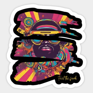 Retro Funk Music Art Sticker